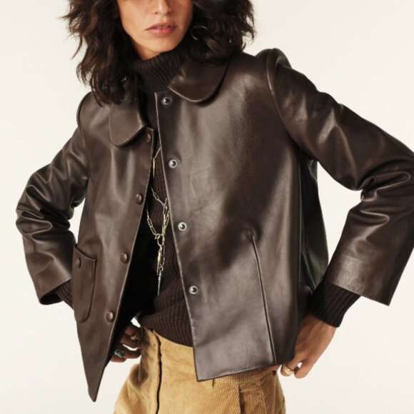Brand New with Tags - Brown Leather jacket - Picture 1 of 7